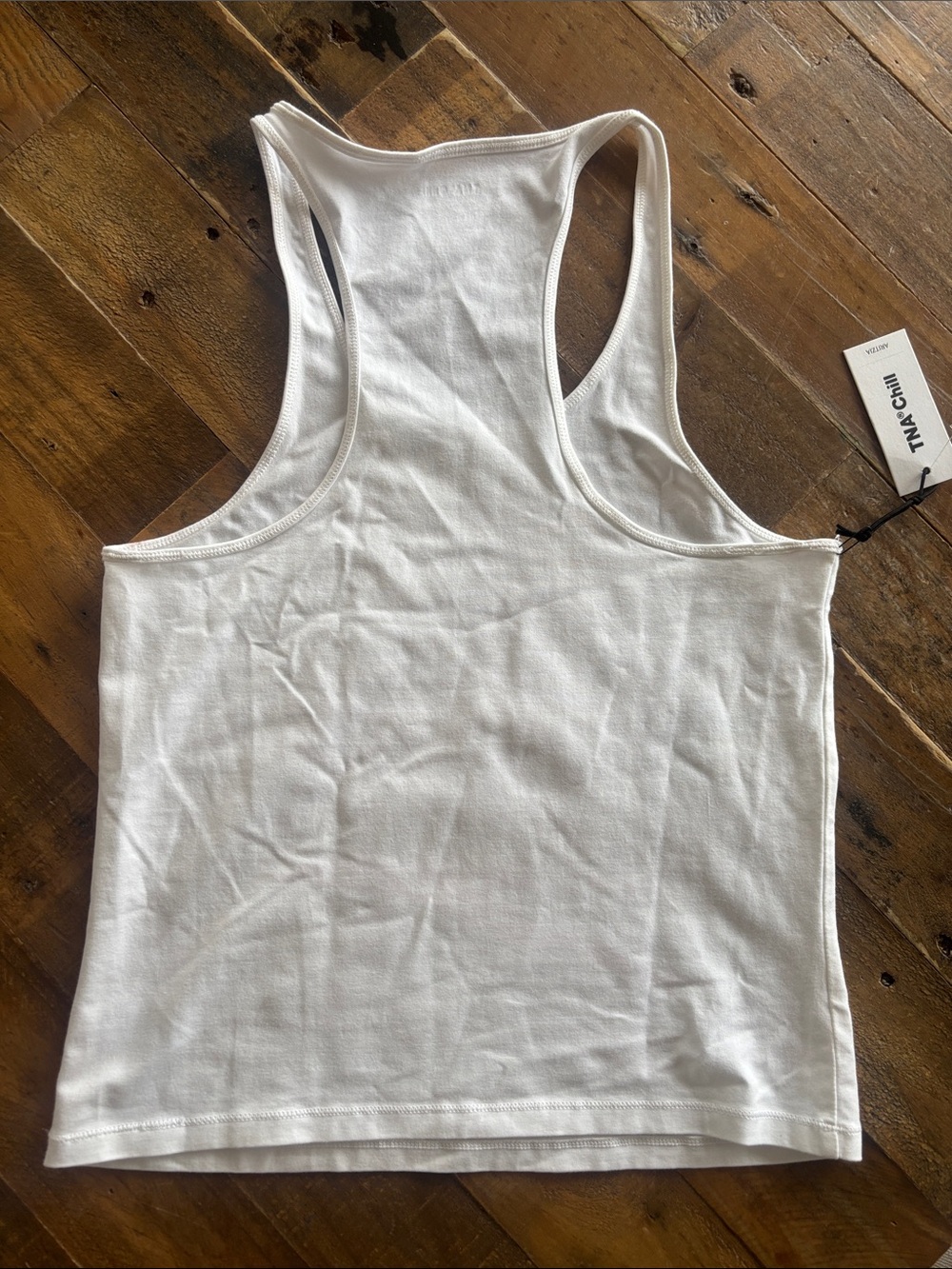 TNA White Ribbed Racerback Tank - Picture 3 of 4
